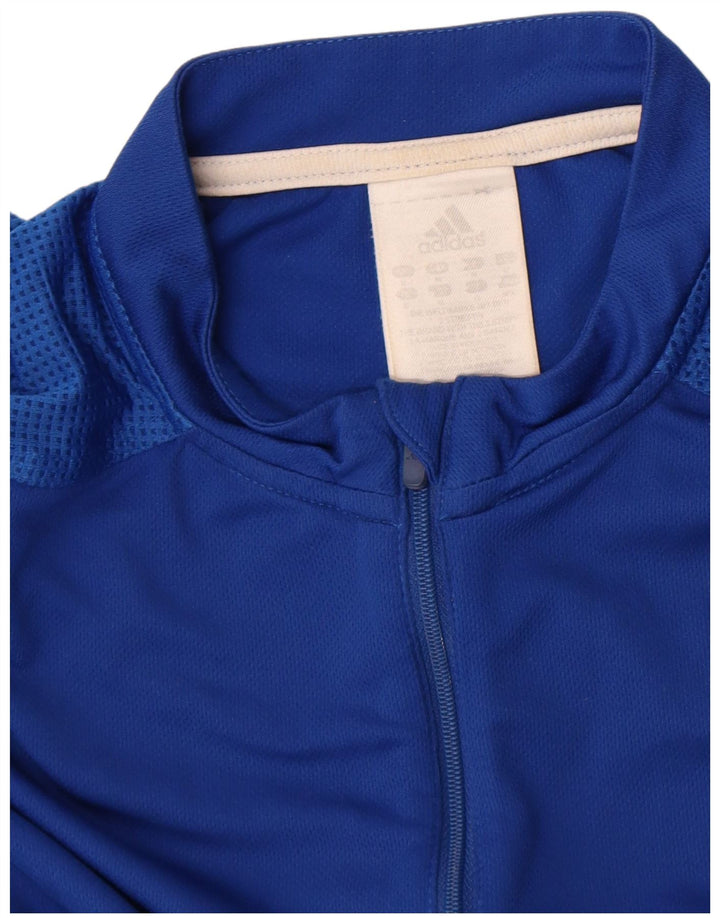 Adidas muška majica s izrezom na patentni zatvarač Srednje plavi poliester