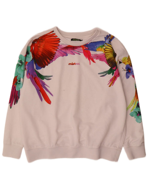 Bluza damska Mistral Jumper UK 14 Średnia biała kwiatowa hawajska