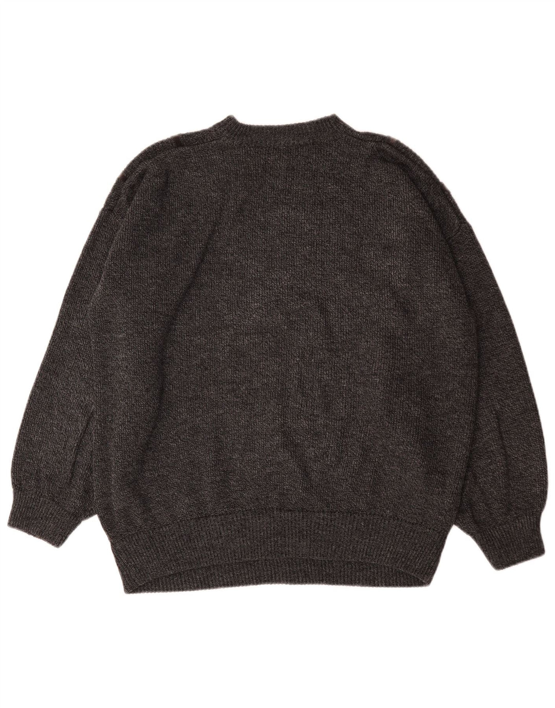 Vintage Mens Crew Neck Jumper Sweater 2XL Grey Striped