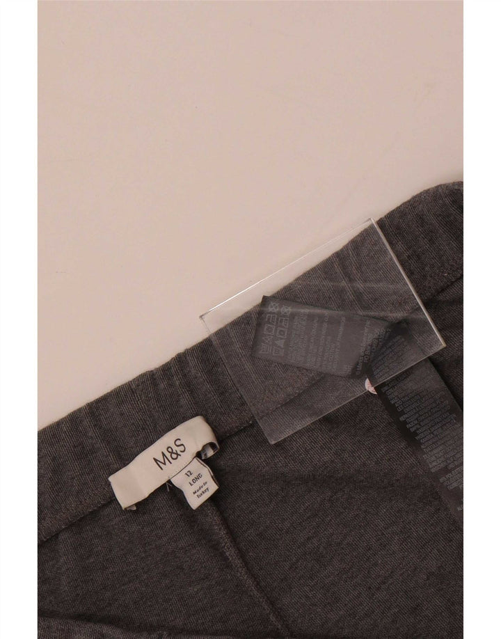 Marks & Spencer Womens High Waist Tracksuit Trousers UK 12 Medium Grey