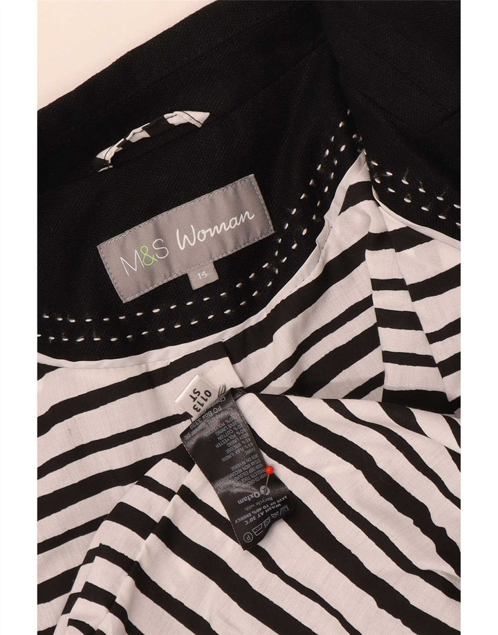 Marks & Spencer Ženska jakna s 3 gumba UK 14 Srednje crno platno
