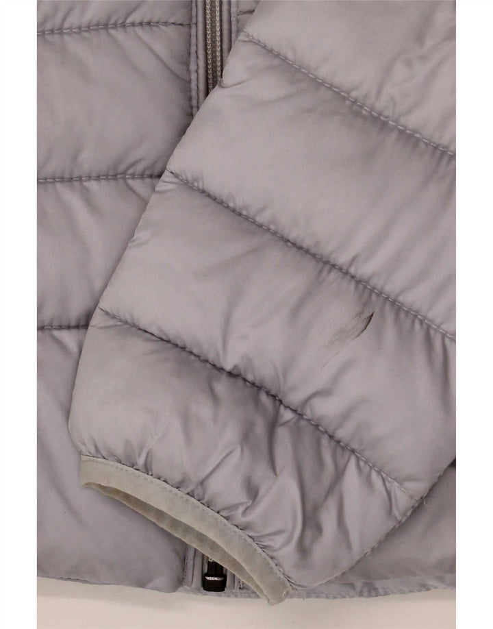 Napapijri Womens Geographic Hooded Padded Jacket UK 14 Medium Grey