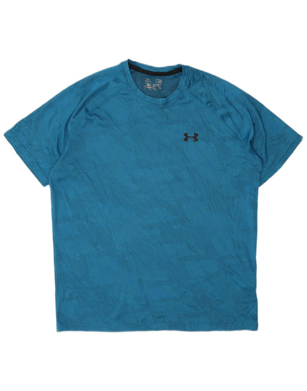T-shirt da uomo Under Armour Top Large Blu Camouflage Poliestere Sportivo