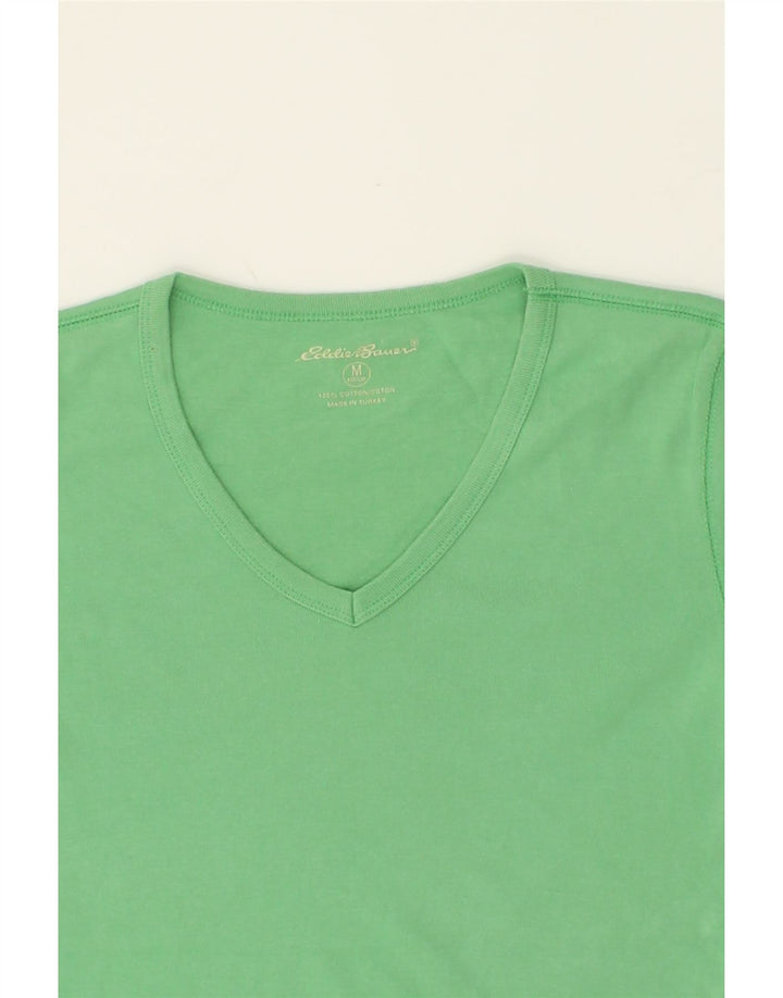 EDDIE BAUER Womens T-Shirt Top UK 12 Medium Green Cotton Vintage Eddie Bauer and Second-Hand Eddie Bauer from Messina Hembry 