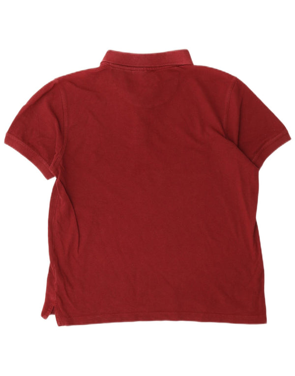 Pierre Cardin Polo de corte regular para hombre de algodón burdeos medio