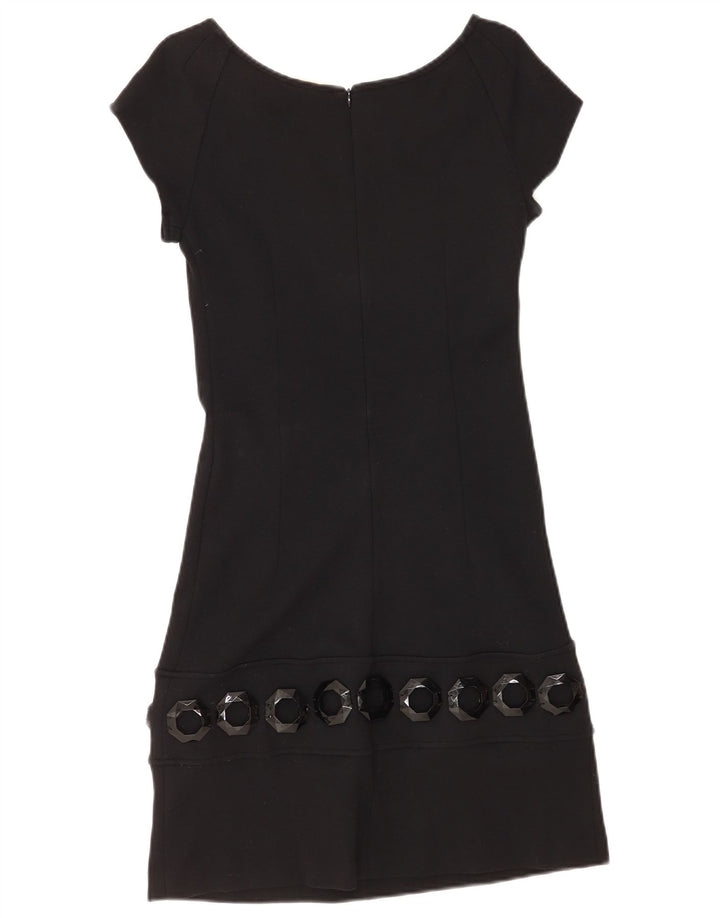 Vintage Womens Sheath Dress UK 8 Small Black Viscose