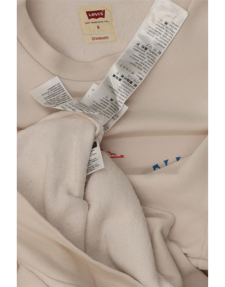 Levi's Mens Standard Graphic Sweatshirt Jumper Small White Cotton
