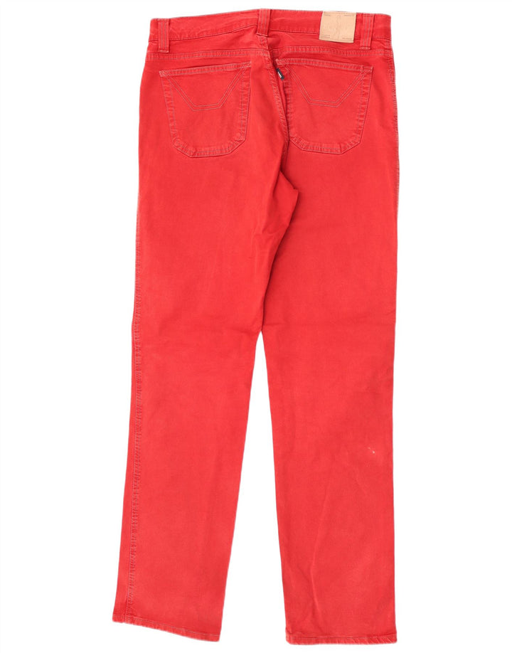 Jeckerson Mens Straight Jeans W34 L34 Red Cotton