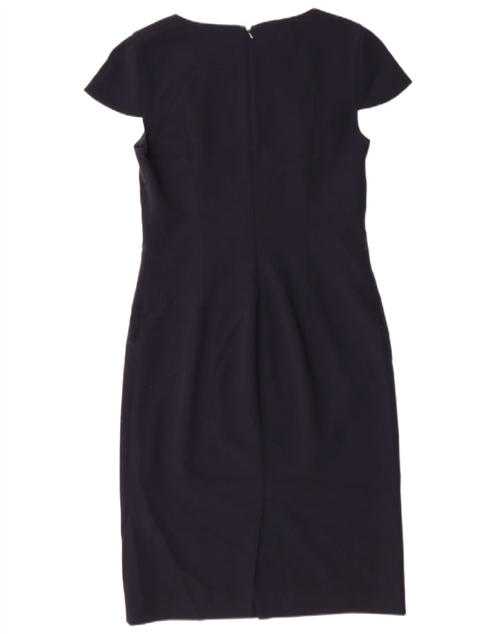 HOBBS Womens Sheath Dress UK 10 Small Navy Blue Polyester
