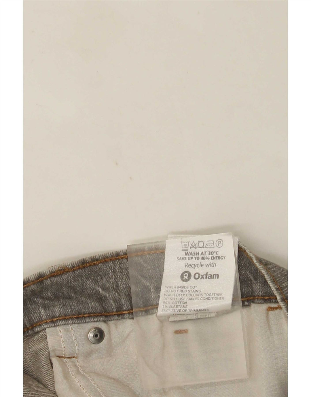 Marks & Spencer Mens Straight Jeans W34 L31 Grey Cotton
