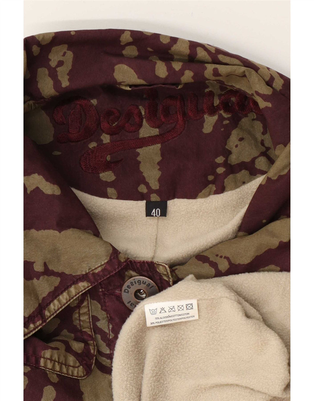 Desigual Giacca a vento da donna con motivo astratto EU 40 Cotone verde medio