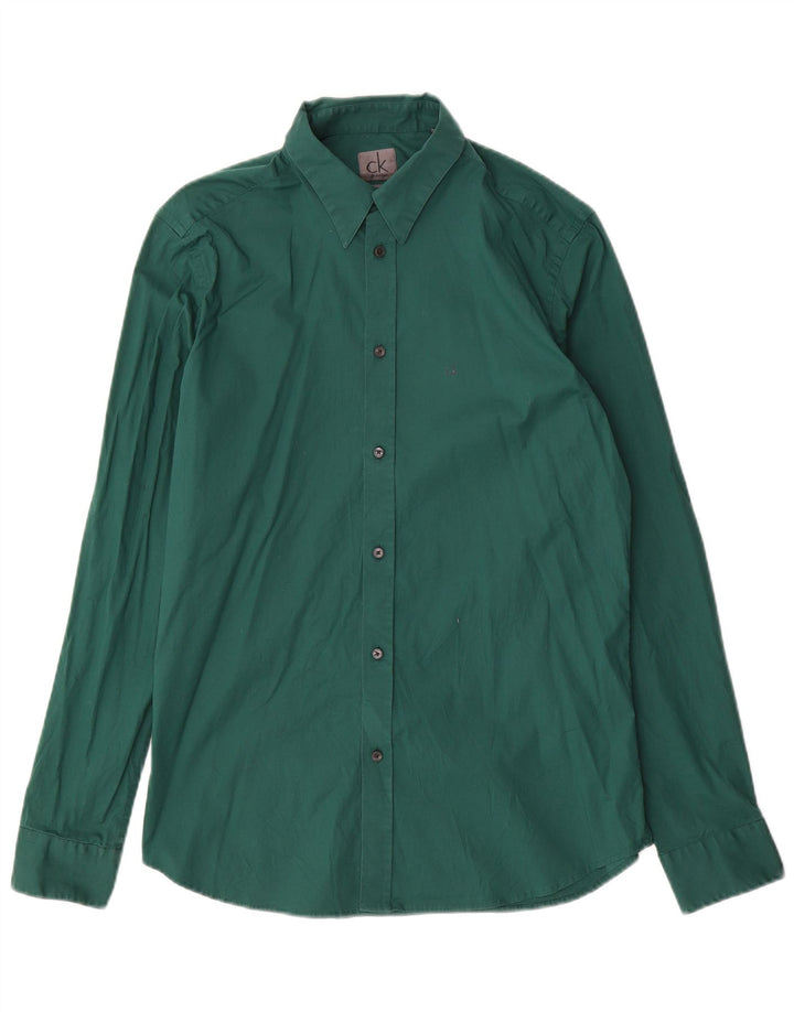 CALVIN KLEIN Mens Slim Fit Shirt Large Green