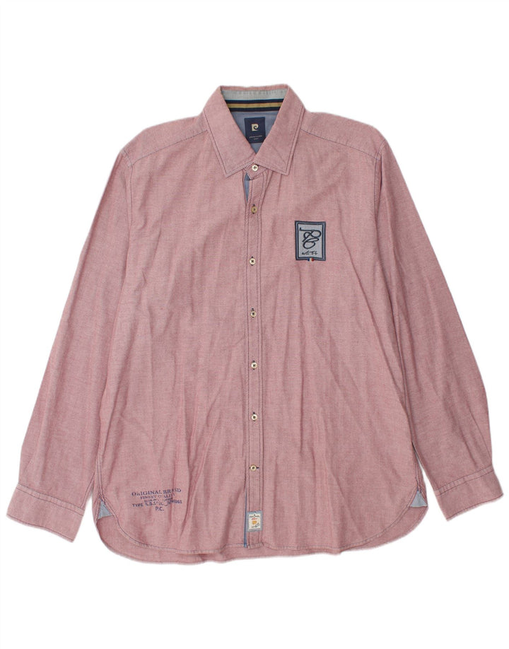 Camisa masculina PIERRE CARDIN XL algodão Borgonha