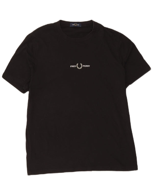 Fred Perry Herren T-Shirt Top Large Schwarz Baumwolle