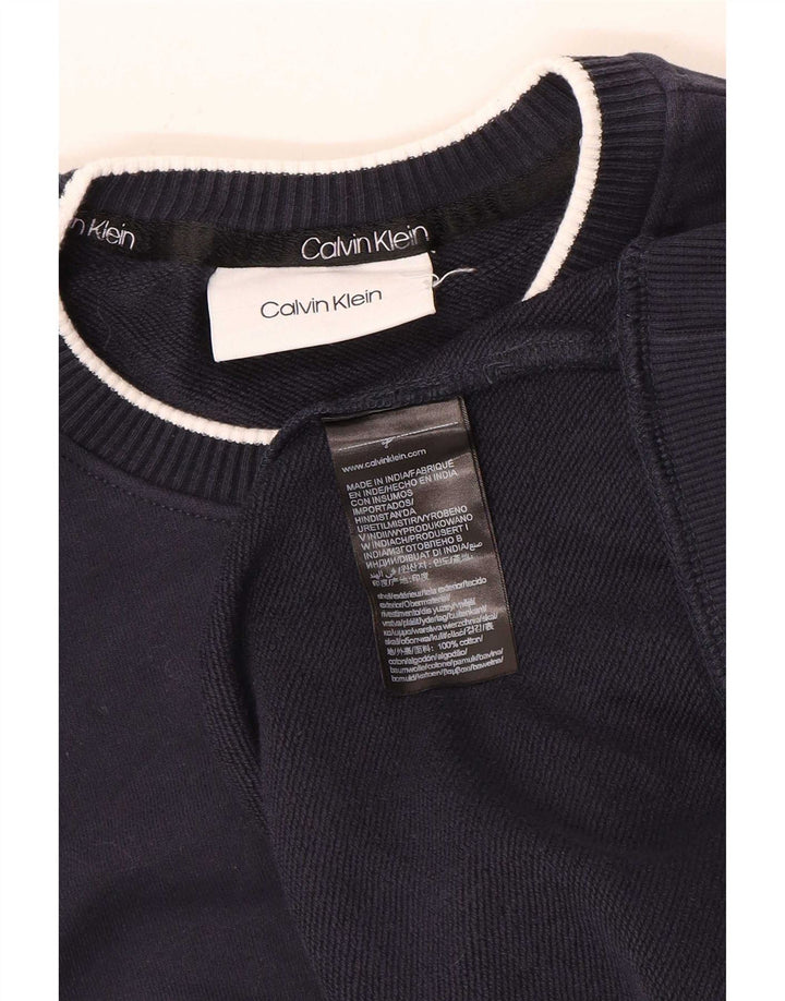 Calvin Klein Mens Sweatshirt Jumper Medium Navy Blue Cotton