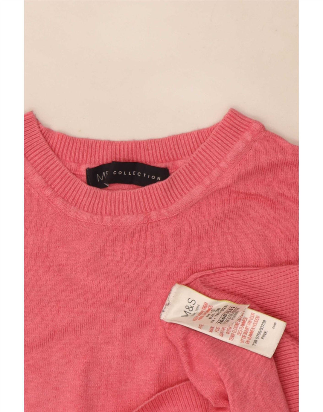 Marks & Spencer Womens Crew Neck Jumper Sweater UK 8 Small Pink