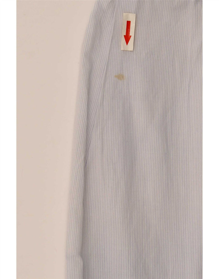 Zara Mens Slim Fit Shirt Medium Blue Pinstripe Cotton