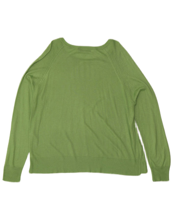 Zara Damen-Pullover mit U-Boot-Ausschnitt, UK 14, mittelgrüne Viskose