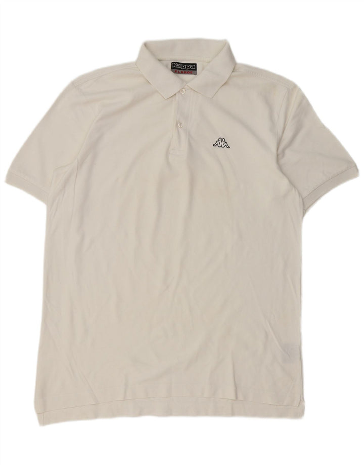 Kappa Mens Polo Shirt XL White Cotton