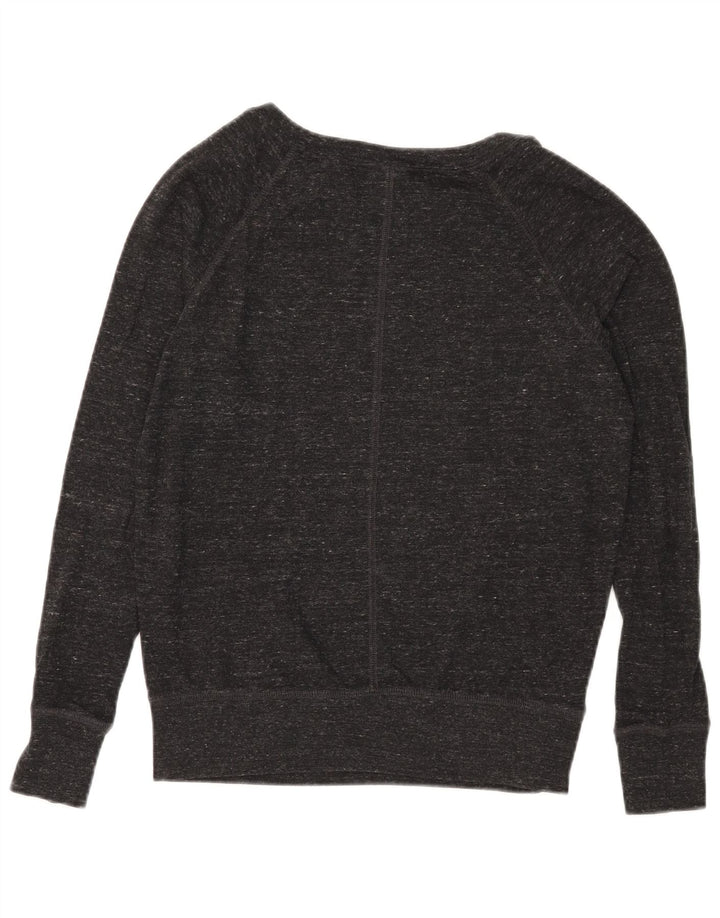 NIKE Womens Graphic Sweatshirt Jumper UK 10 Small Black Flecked