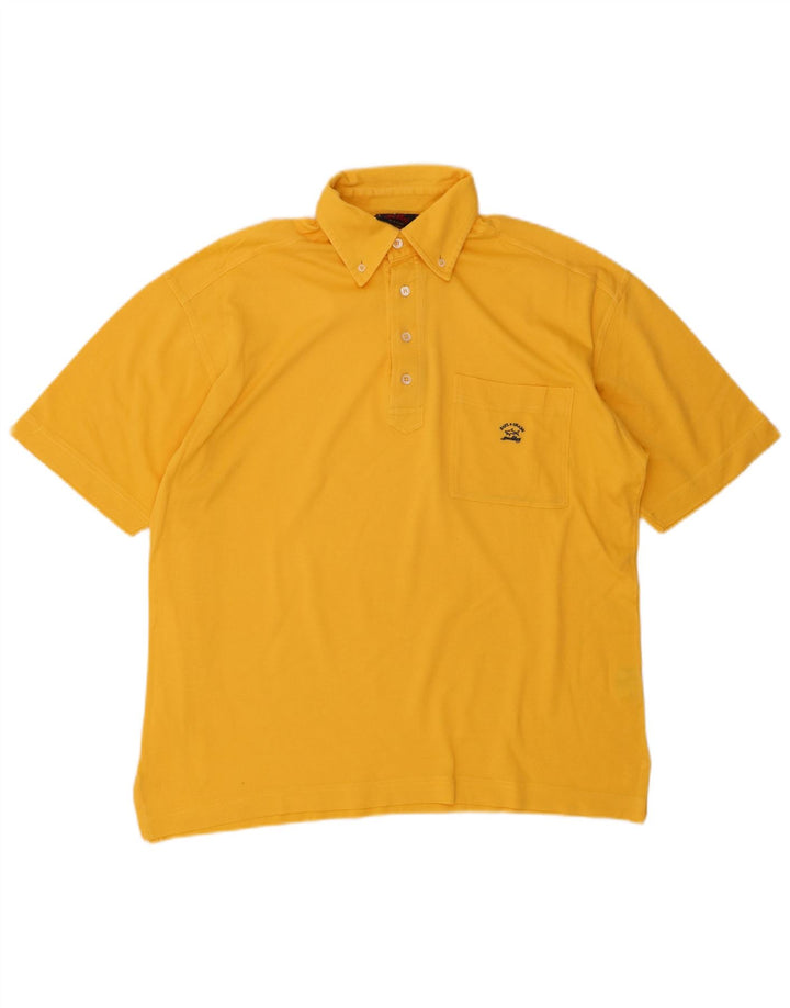 PAUL & SHARK Mens Polo Shirt Medium Yellow Cotton