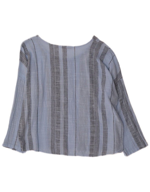PIAZZA ITALIA Damen Langarm-Hemdbluse UK 16 Large Blau gestreift