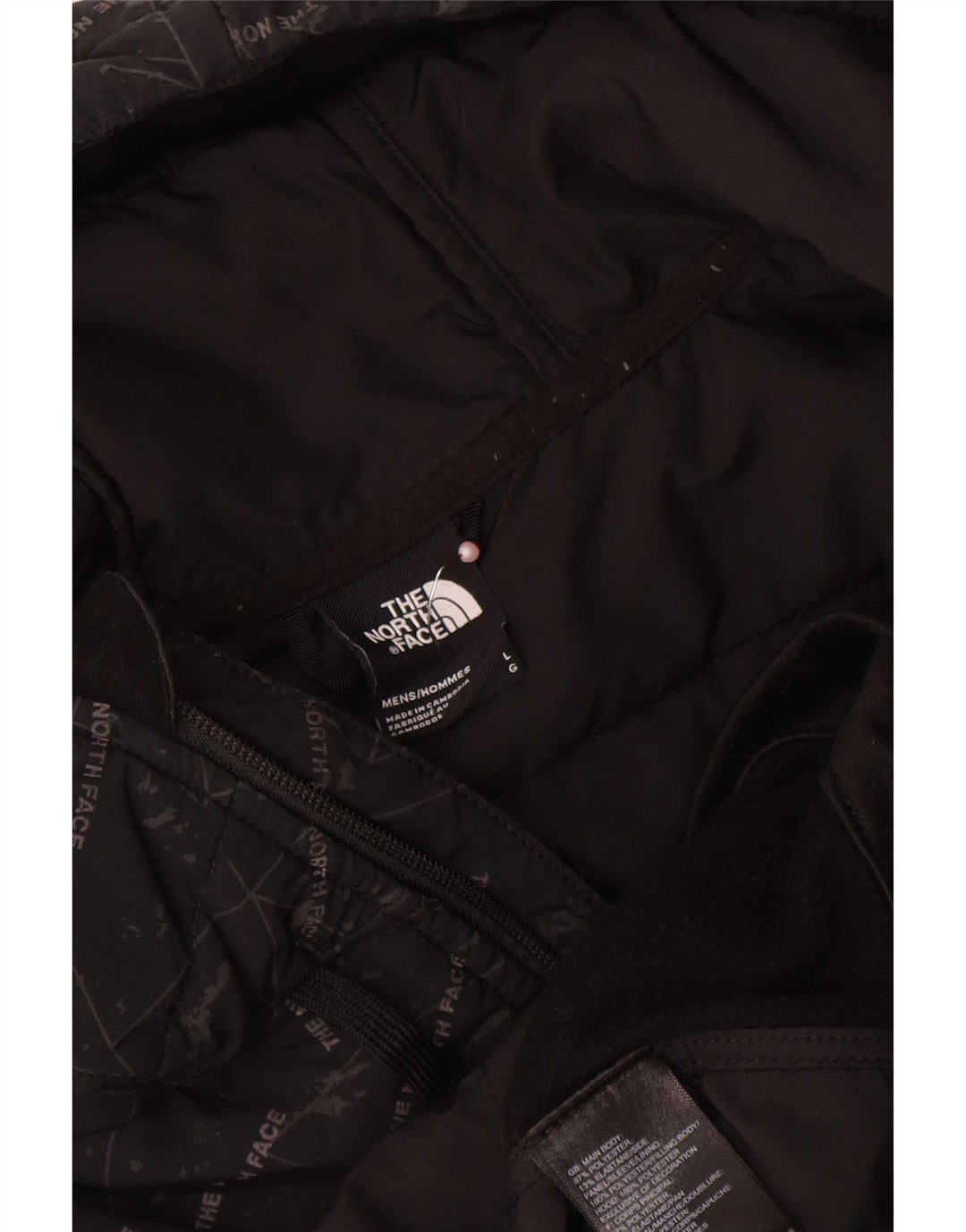 The North Face Veste de survêtement rembourrée graphique pour hommes, grand noir