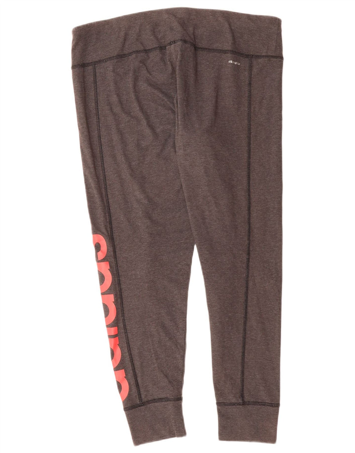 Adidas Womens Climalite Graphic Leggings UK 20/22 XL  Grey Polyester