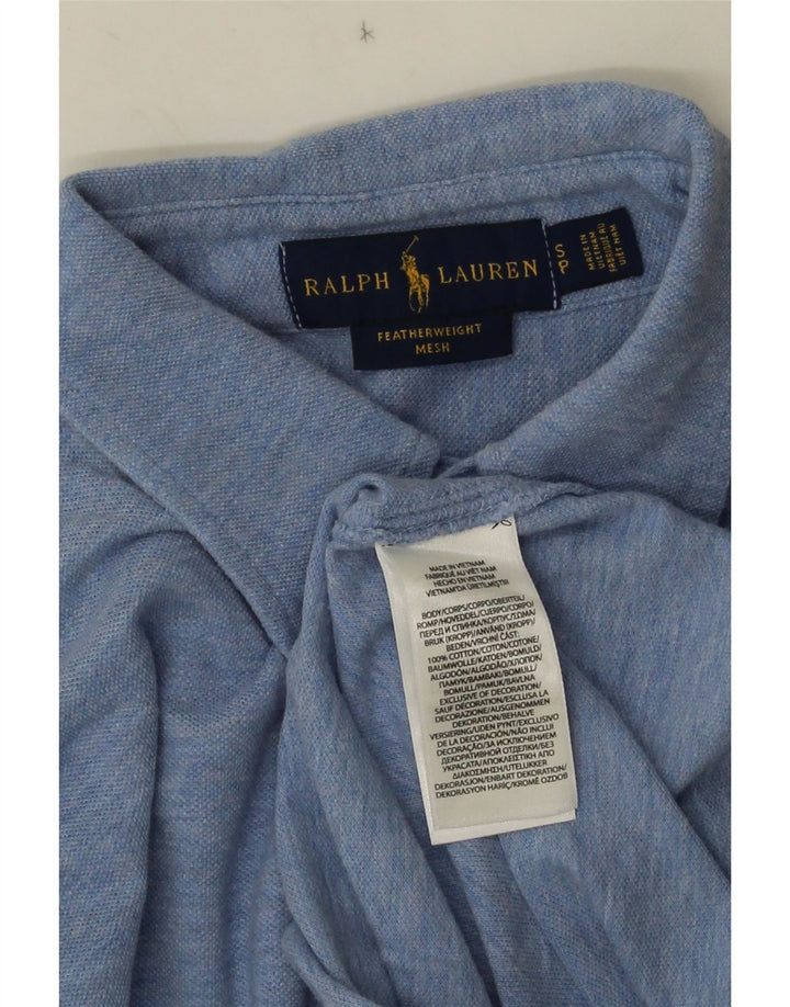 Ralph Lauren Mens Featherweight Mesh Shirt Small Blue Cotton