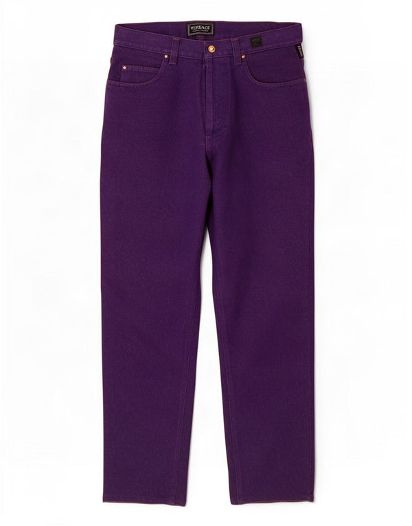 Versace Herren Straight Jeans W34 L33 Lila Baumwolle