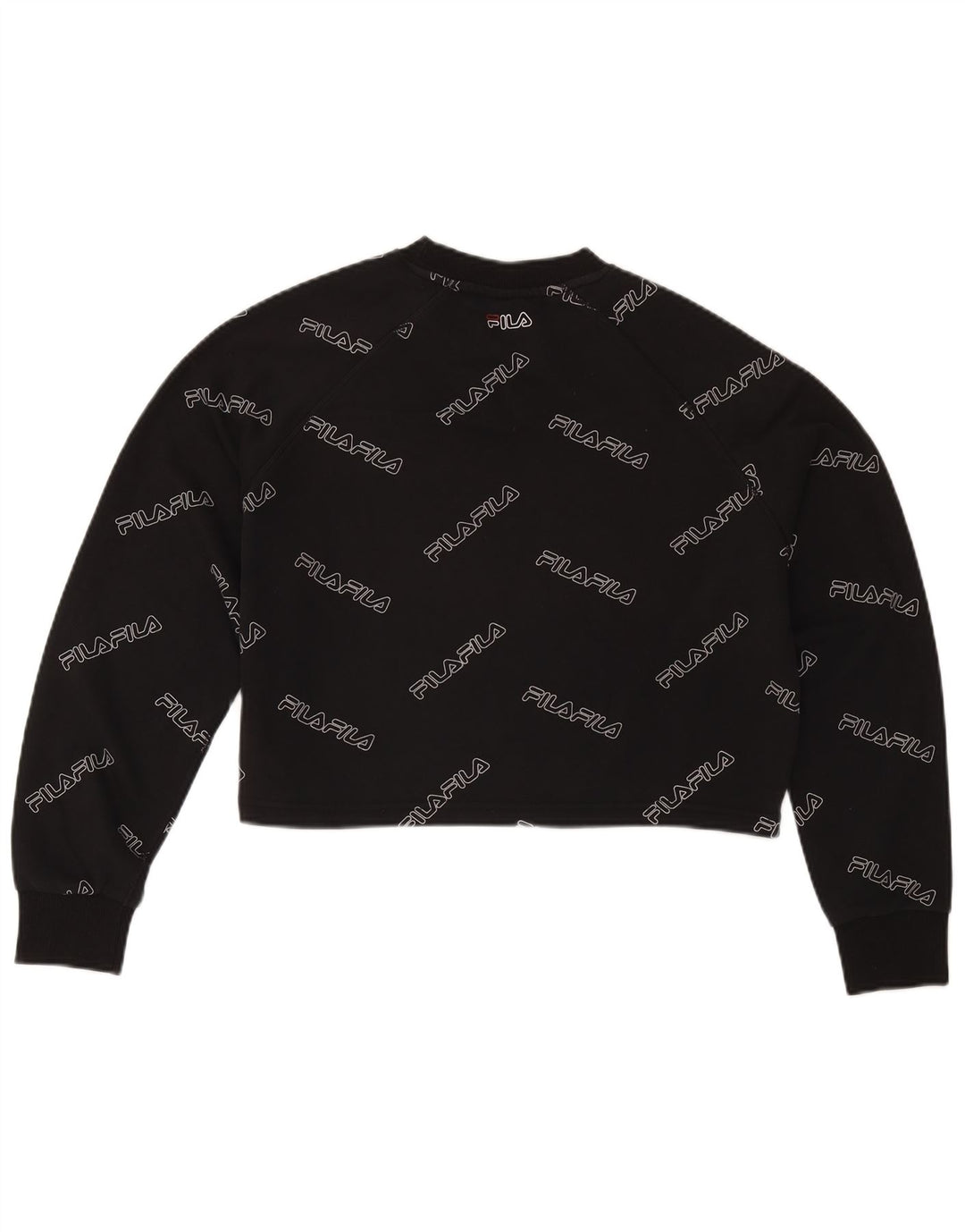 Fila Sweat-shirt court surdimensionné pour femme UK 10 Petit Noir