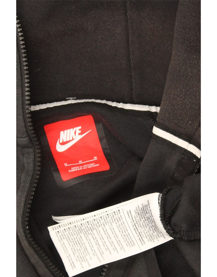 Maglione con cappuccio e zip da uomo NIKE in cotone grigio medio