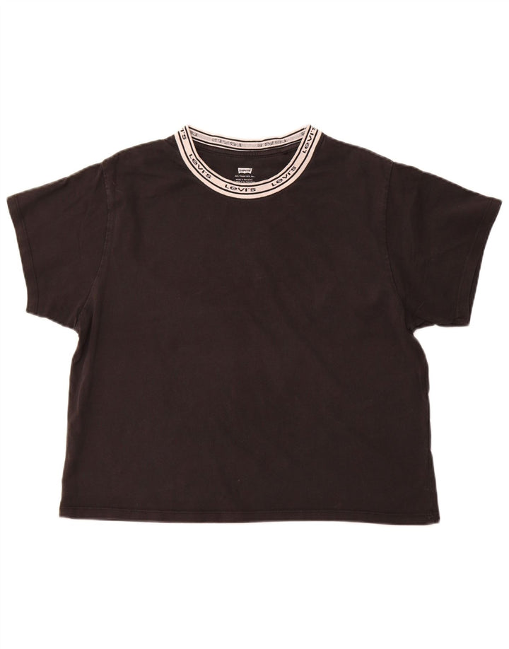 LEVI'S Womens Graphic T-Shirt Top UK 14 Medium Black