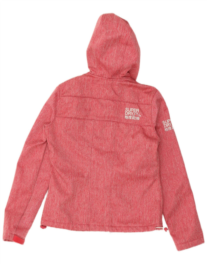 SUPERDRY Womens Windtrekker Hooded Windbreaker Jacket UK 10 Small Red