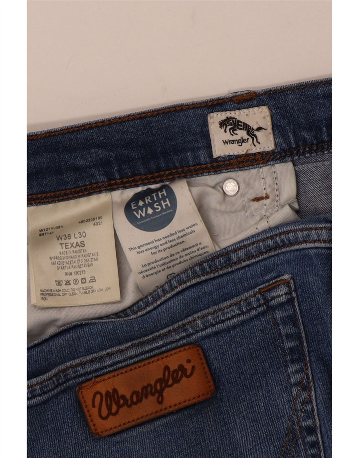 Wrangler Mens Texas Straight Jeans W38 L30 Blue Cotton