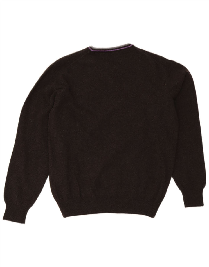 Fred Perry Mens V-Neck Jumper Sweater XL Black Wool
