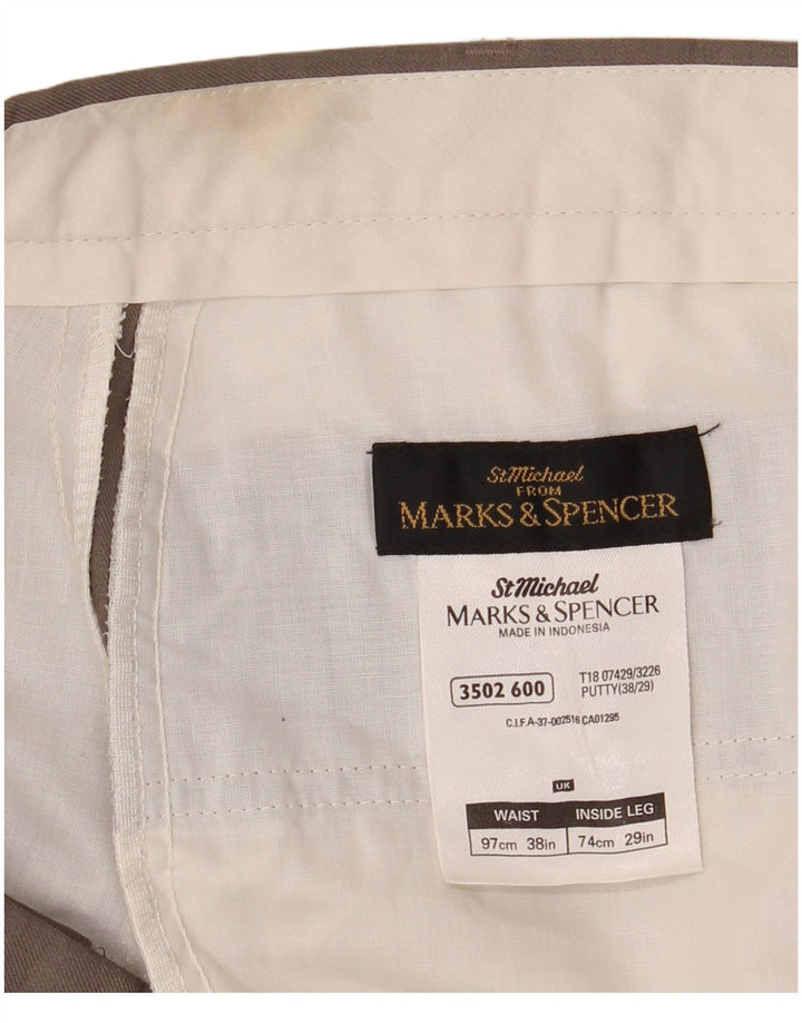 Marks & Spencer Mens St. Michael Pegged Casual Trousers W38 L29 Brown