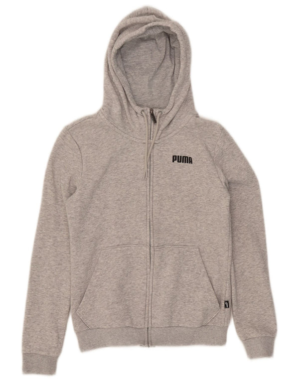 Felpa con cappuccio e zip da donna Puma UK 6 XS Cotone grigio
