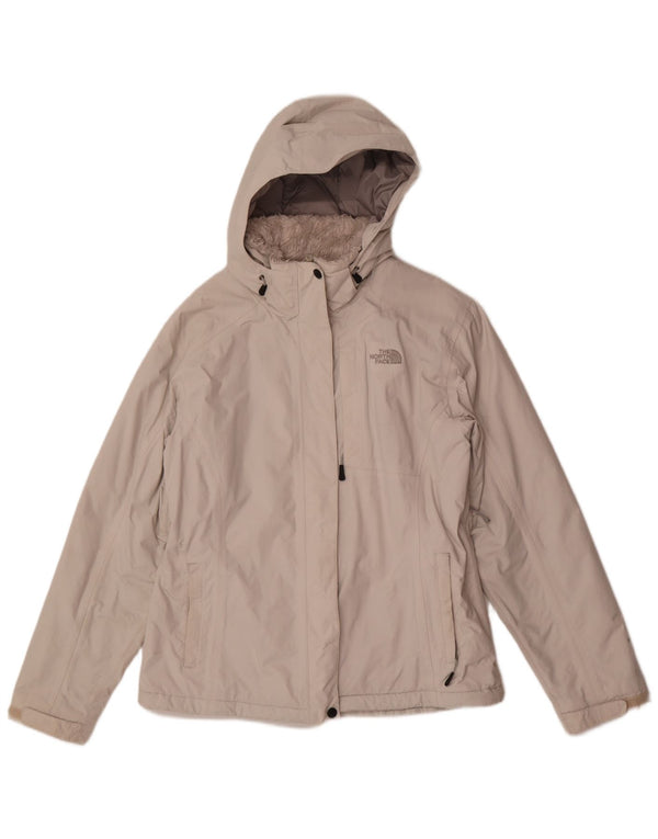 The North Face Veste coupe-vent à capuche pour femme UK 16 Large Gris Polyester
