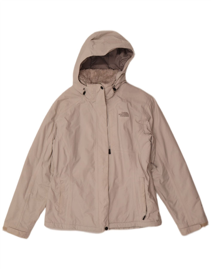 The North Face Womens Hooded Windbreaker Jacket UK 16 Large Grey Polyester