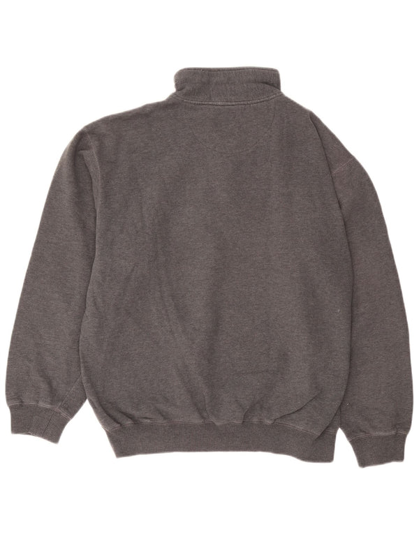 Reebok Mens Zip Neck Sweatshirt Jumper Medium Grey Cotton