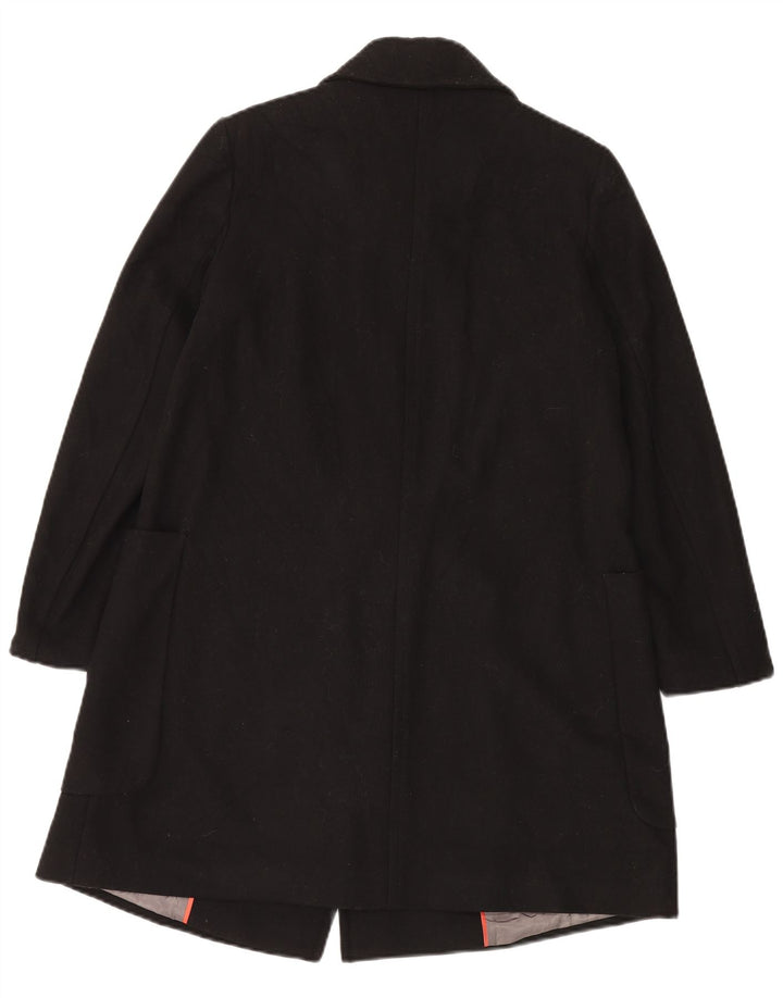Benetton Abrigo Extragrande Mujer UK 40 Small Lana Negra