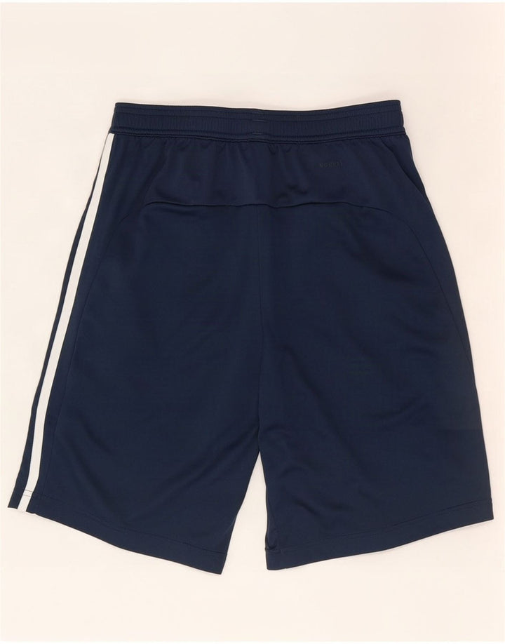 Shorts esportivos masculinos Adidas pequenos poliéster azul marinho