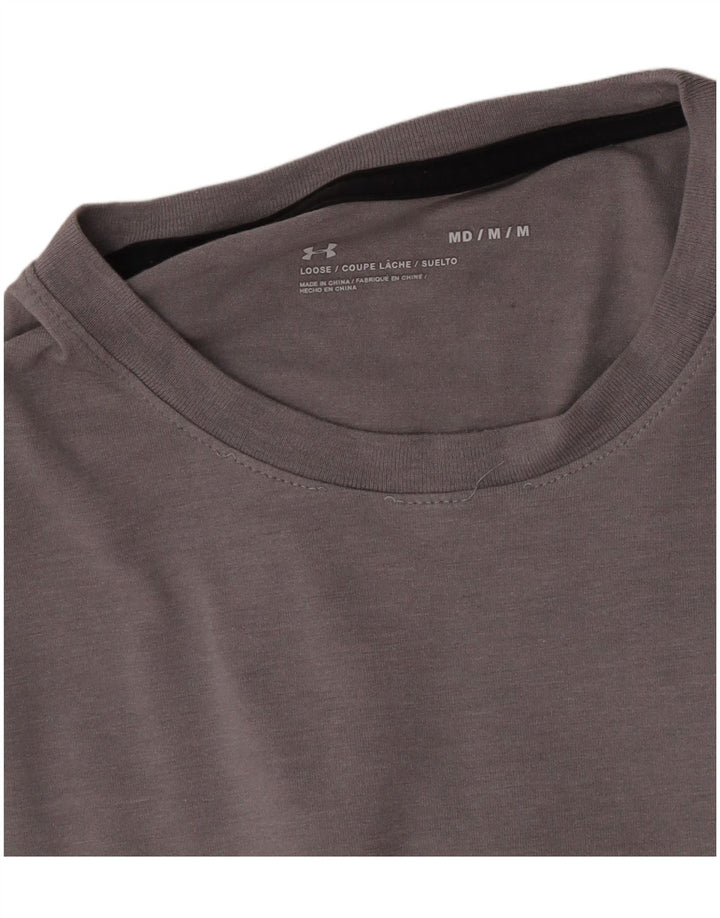 Męski top graficzny Under Armour z długim rękawem, średnioszary