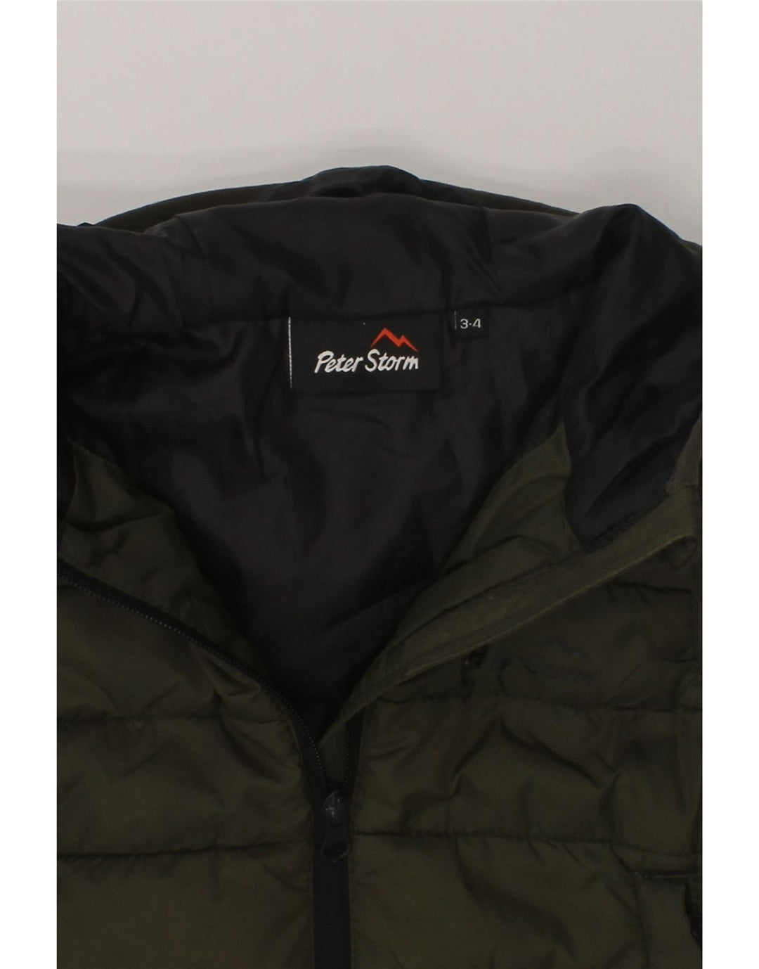 PETER STORM Boys Hooded Padded Gilet 3-4 Years Khaki Polyamide | Vintage Peter Storm | Thrift | Second-Hand Peter Storm | Used Clothing | Messina Hembry 