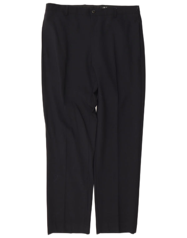 Calça chino reta masculina Calvin Klein W32 L30 azul marinho lã