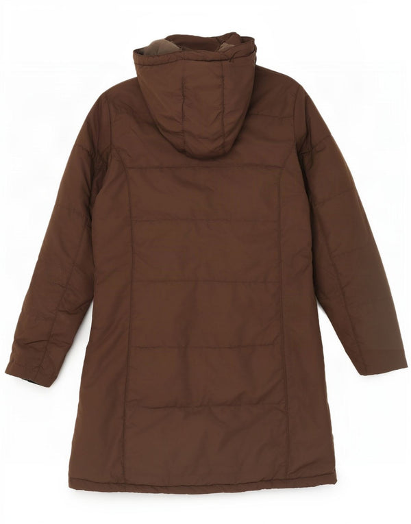 Jack Wolfskin Womens Hooded Padded Coat UK 12/14 Medium Brown Polyester