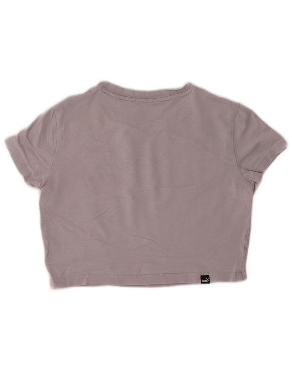 Puma Womens Crop Graphic T-Shirt Top UK 10 Small Grey