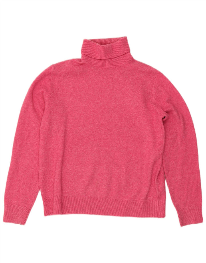 Marks & Spencer Womens Roll Neck Jumper Sweater UK 10 Small Pink Flecked