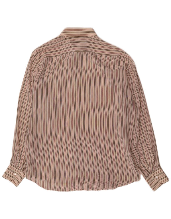 Pancaldi & B Mens Shirt Large Multicoloured Striped Silk